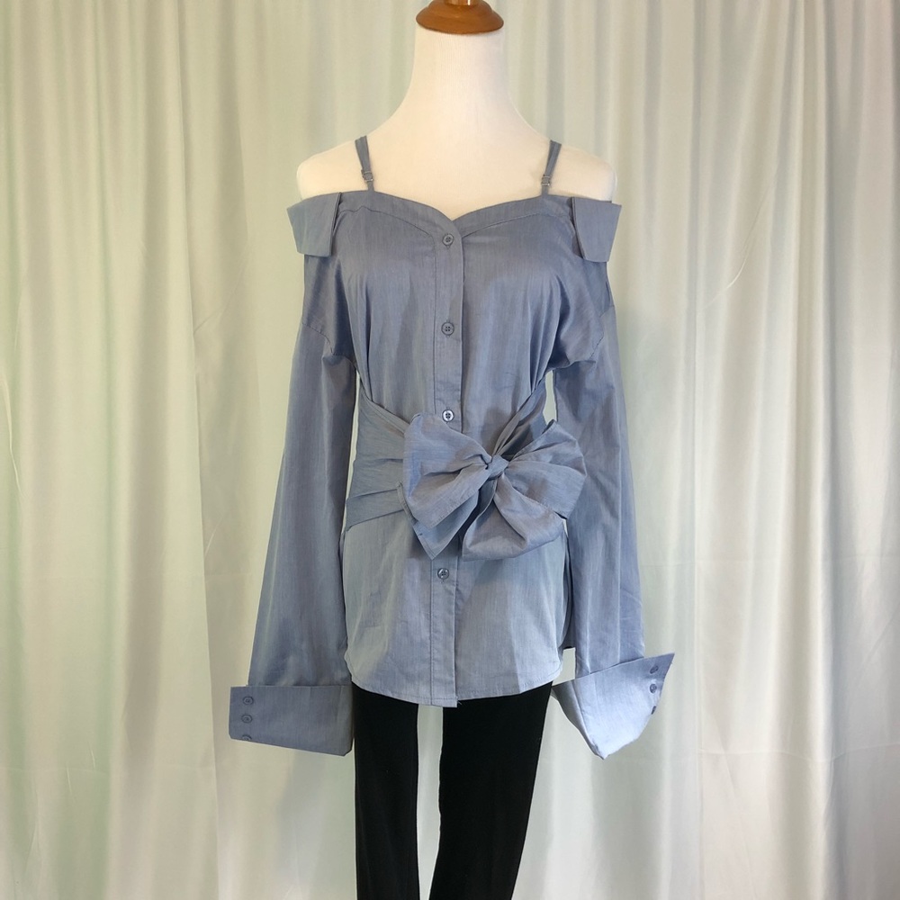 Cold Shoulder Dress Shirt